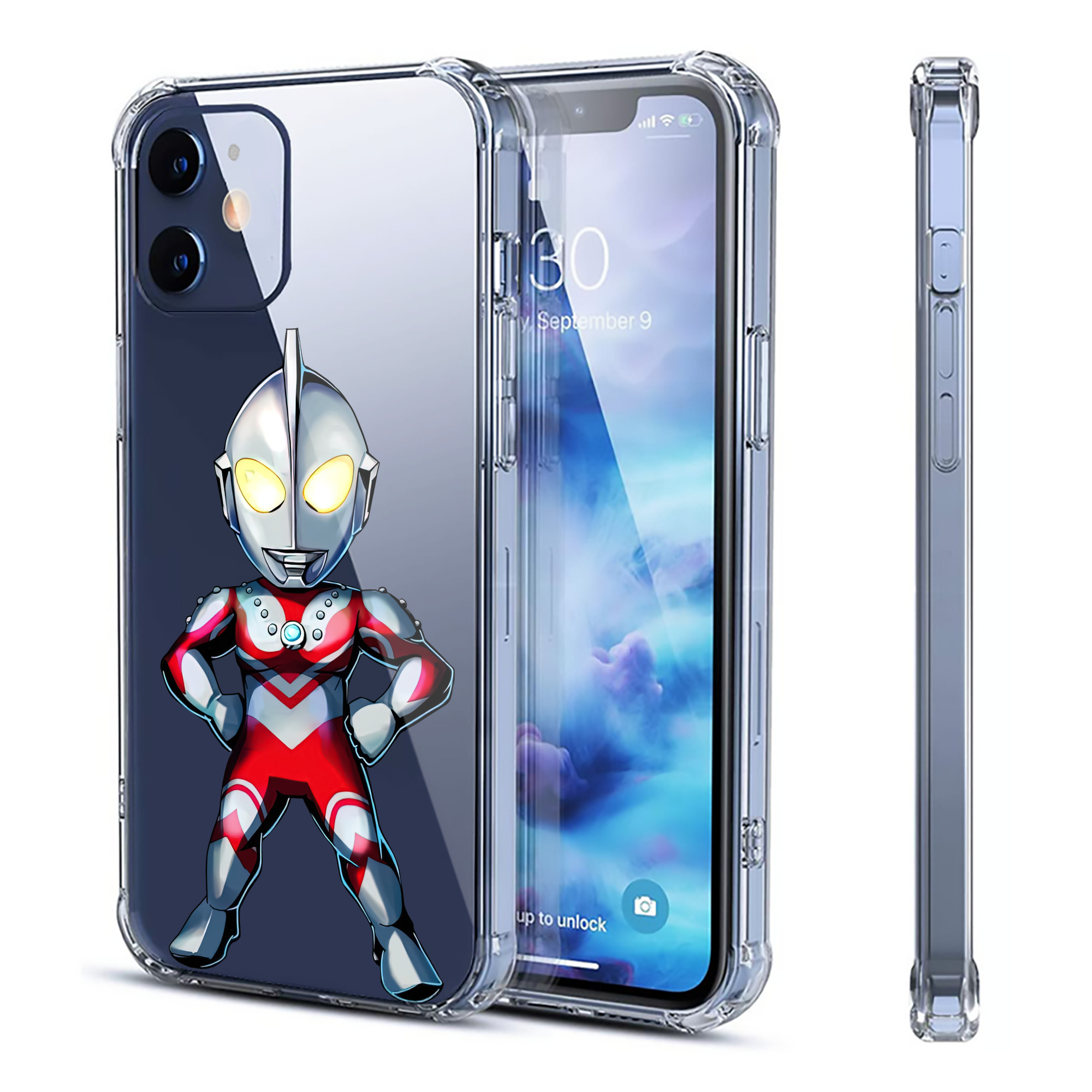 （画像用） ウルトラマン Ultraman 【iPhone 12シリーズ対応】透明スマホケース（クリアソフトケース）